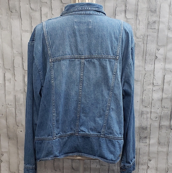 CJ Banks Women's Lightweight Blue Denim Zipper Jacket, Size 2X - Picture 5 of 12